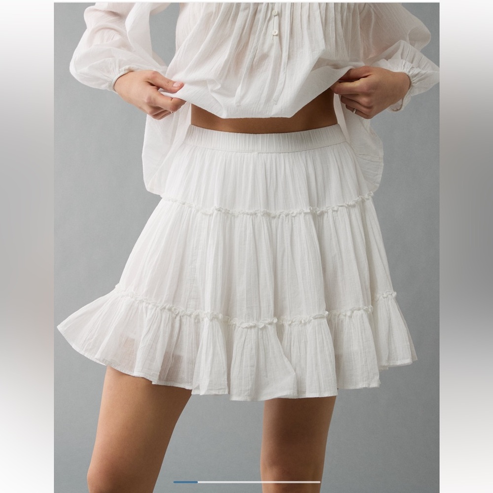 White Tiered Skirt